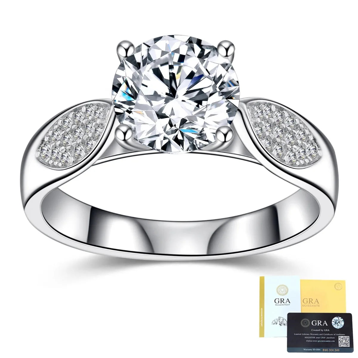 Bague MUSHAN Luxury Jewelry en argent sterling 925 pour femme, avec diamant moissanite émeraude de 2,2 ct certifié GRA, couleur D, bijou raffiné