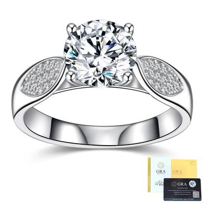 Bague MUSHAN Luxury Jewelry en argent sterling 925 pour femme, avec diamant moissanite émeraude de 2,2 ct certifié GRA, couleur D, bijou raffiné