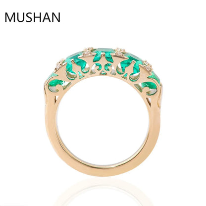 MUSHAN Luxury Custom 14K 18K Gold Rings Band Jewelry With Moissanite Diamond Lab Grown Gemstones Diamond Wedding Ring For Women