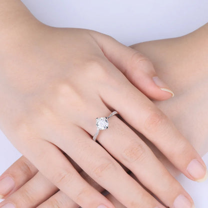 Anillo de joyería de lujo MuShan de plata de ley 925, anillo de regalo con diamante de moissanita, chapado en oro auténtico de 18 quilates para mujer, joyería con patente GRA MST