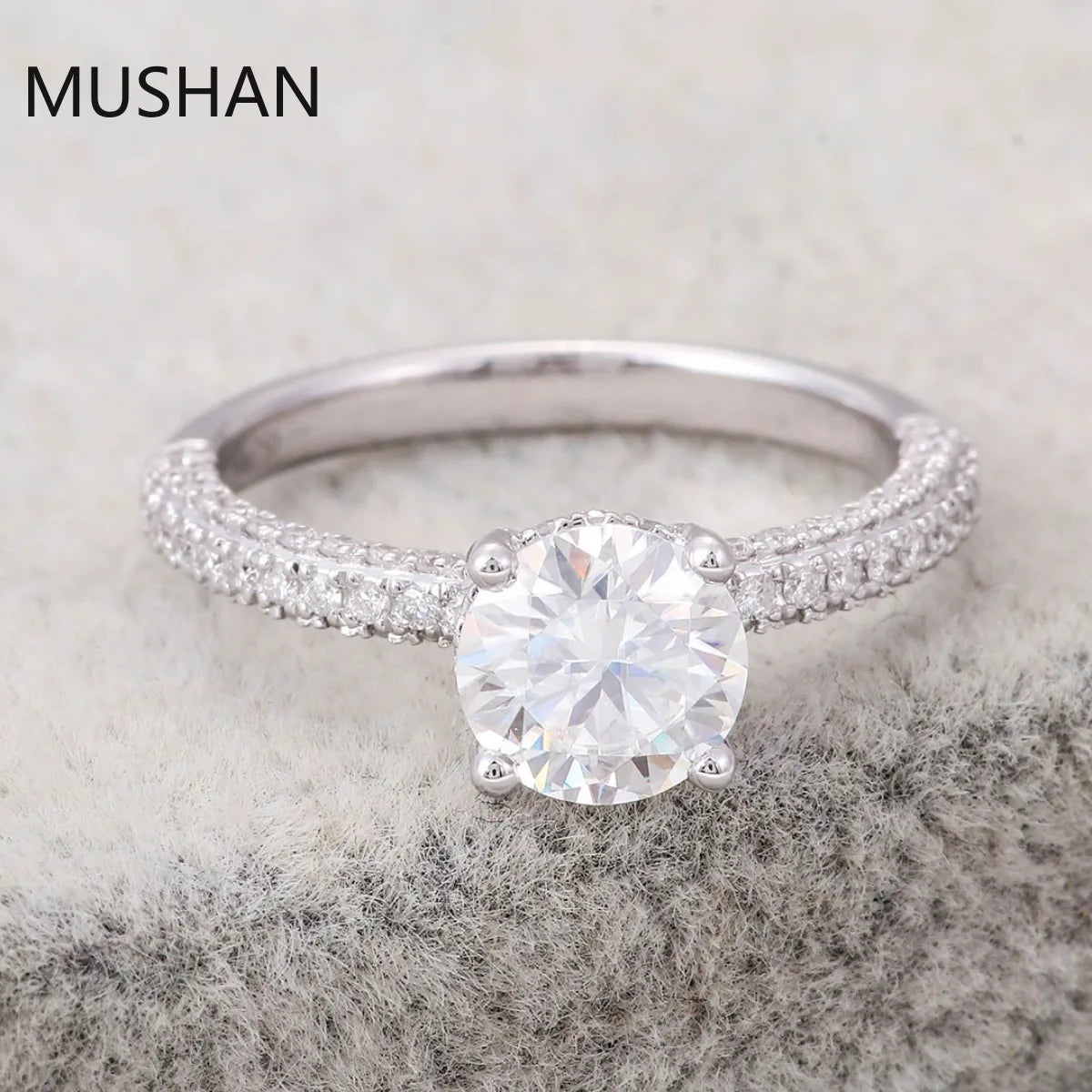MUSHAN Luxury Custom 14K 18K Gold Rings Band Jewelry With Moissanite Diamond Lab Grown Gemstones Diamond Wedding Ring For Women