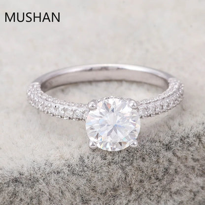 MUSHAN Luxury Custom 14K 18K Gold Rings Band Jewelry With Moissanite Diamond Lab Grown Gemstones Diamond Wedding Ring For Women