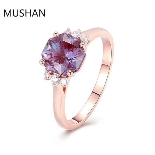 MUSHAN Luxury Custom 14K 18K Gold Rings Band Jewelry With Moissanite Diamond Lab Grown Gemstones Diamond Wedding Ring For Women