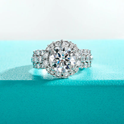 MuShan Designer Jewelry 925 Sterling Silver Ring Brilliant Moissanite Present Ring Ladies 18K Gold Plated MST Patent Fine Rings