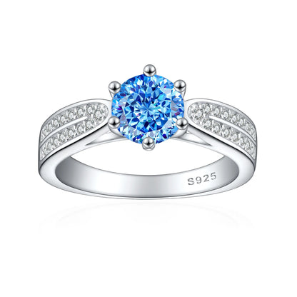 MuShan Jewelry 925 Sterling Silver Ring Wedding Band High Carbon Diamond Timeless Style Gift  Her Women Rings Fine Jewelry