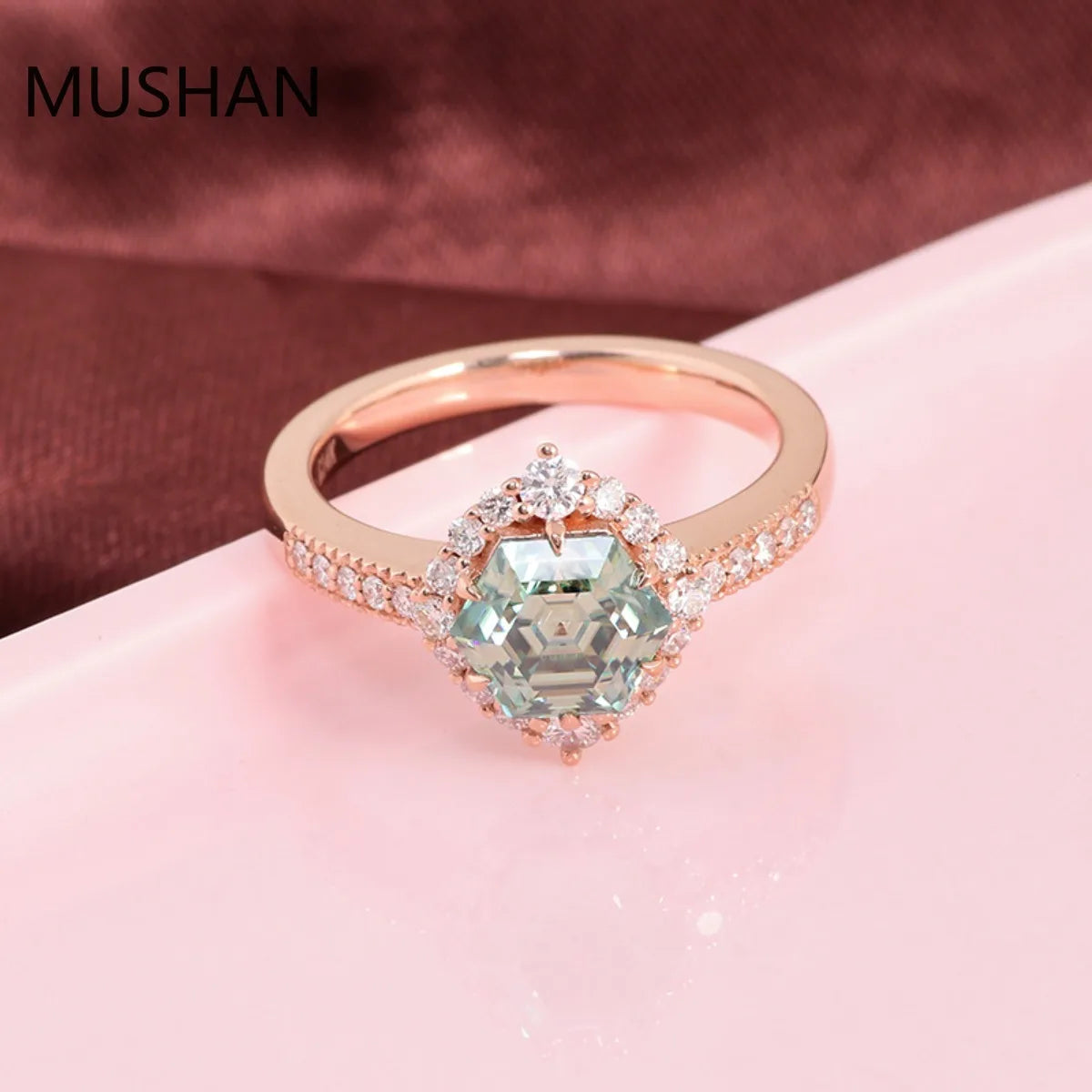 MUSHAN Luxury Custom 14K 18K Gold Rings Band Jewelry With Moissanite Diamond Lab Grown Gemstones Diamond Wedding Ring For Women