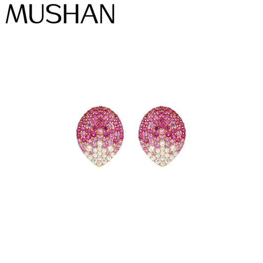 MuShan Jewelry 925 Sterling Silver Earring 5A CZ Gemstones Fine High Carbon Gemstones 925 Sterling Silver Studs Accessories