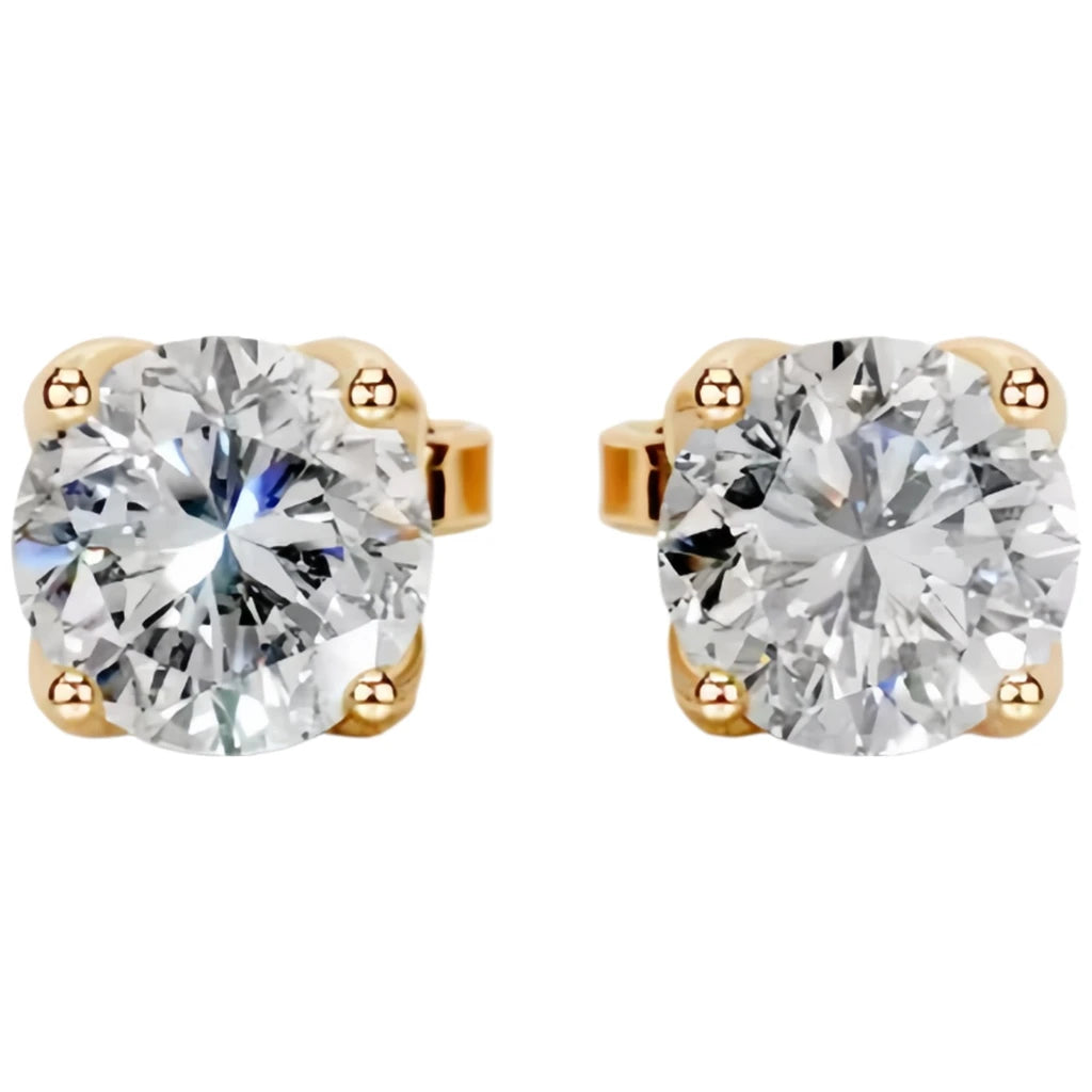 MUSHAN Custom Jewelry 18k Gold Stud Earrings 2ct Diamond 2 carats Lab Grown Diamonds Earrings Ear Pin IGI Certificated Jewelry
