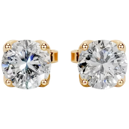 MUSHAN Custom Jewelry 18k Gold Stud Earrings 2ct Diamond 2 carats Lab Grown Diamonds Earrings Ear Pin IGI Certificated Jewelry