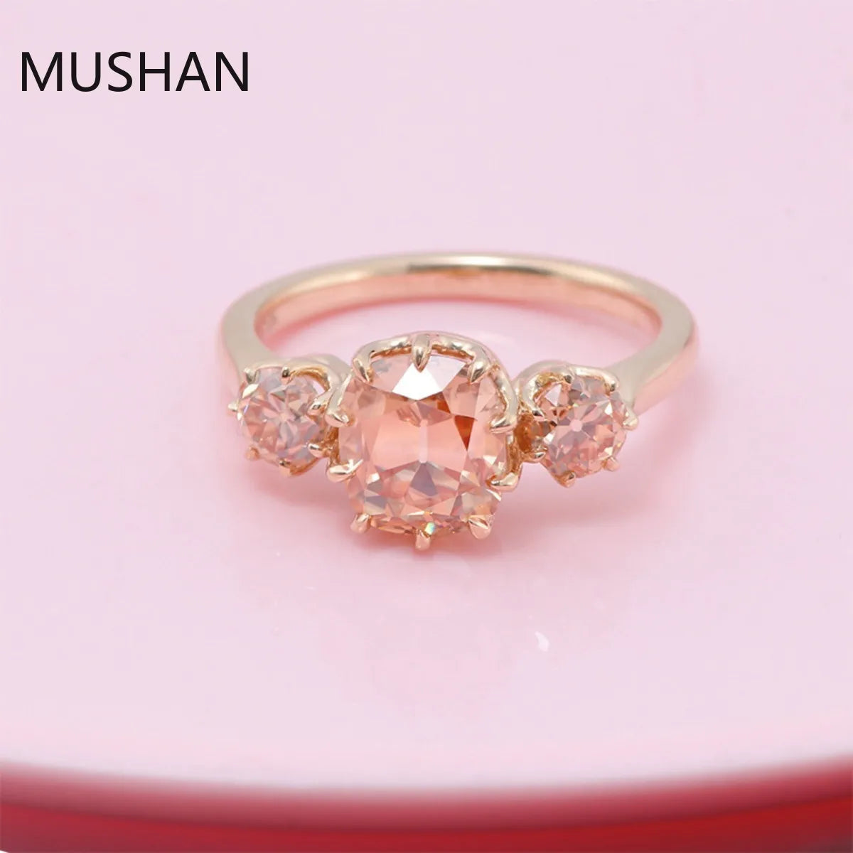 MUSHAN Luxury Custom 14K 18K Gold Rings Band Jewelry With Moissanite Diamond Lab Grown Gemstones Diamond Wedding Ring For Women