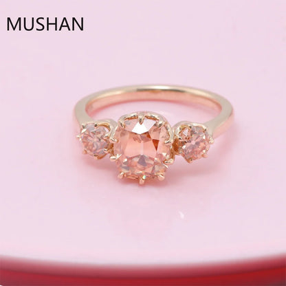 MUSHAN Luxury Custom 14K 18K Gold Rings Band Jewelry With Moissanite Diamond Lab Grown Gemstones Diamond Wedding Ring For Women