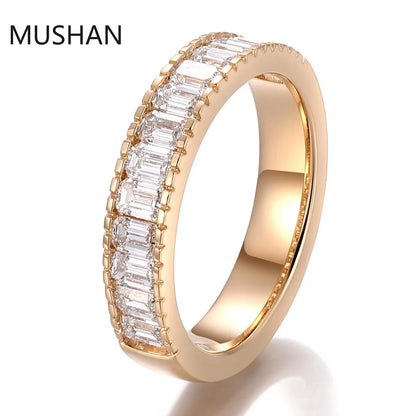 MUSHAN Luxury Custom 14K 18K Gold Rings Band Jewelry With Moissanite Diamond Lab Grown Gemstones Diamond Wedding Ring For Women