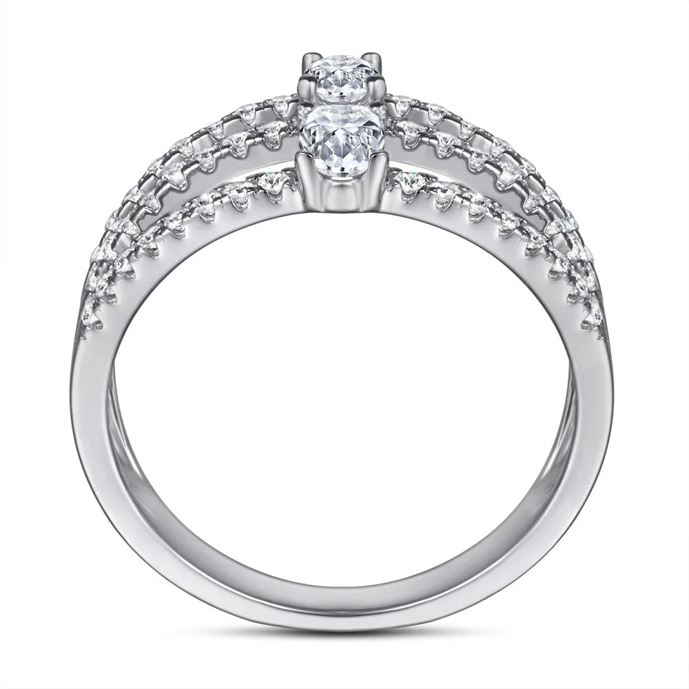 MuShan Designer Jewelry 925 Sterling Silver Ring Zircon 5A Grade Triangle Formal for Bride Real Gold Plated Fine Jewelry Rings