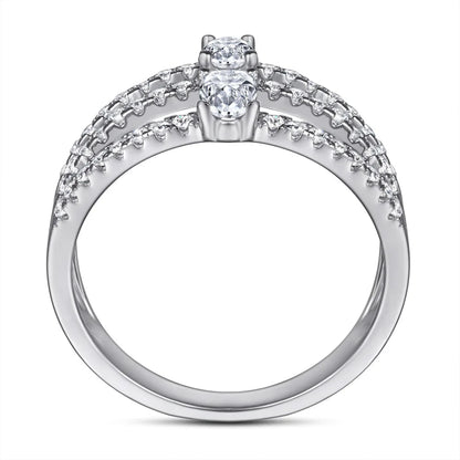 MuShan Designer Jewelry 925 Sterling Silver Ring Zircon 5A Grade Triangle Formal for Bride Real Gold Plated Fine Jewelry Rings