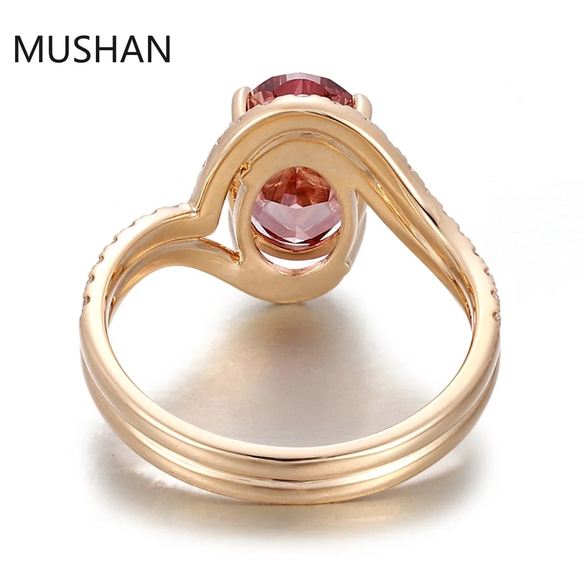 MUSHAN Luxury Custom 14K 18K Gold Rings Band Jewelry With Moissanite Diamond Lab Grown Gemstones Diamond Wedding Ring For Women