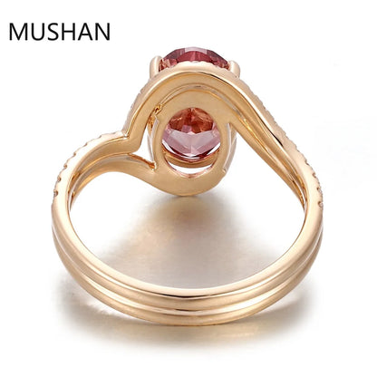 MUSHAN Luxury Custom 14K 18K Gold Rings Band Jewelry With Moissanite Diamond Lab Grown Gemstones Diamond Wedding Ring For Women