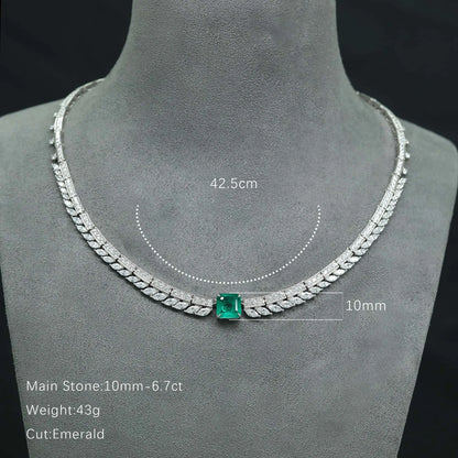 MuShan Jewelry 925 Sterling Silver Necklace Fine HCD Gemstones HCD Diamond Precious 925 Sterling Silver Necklace Accessories