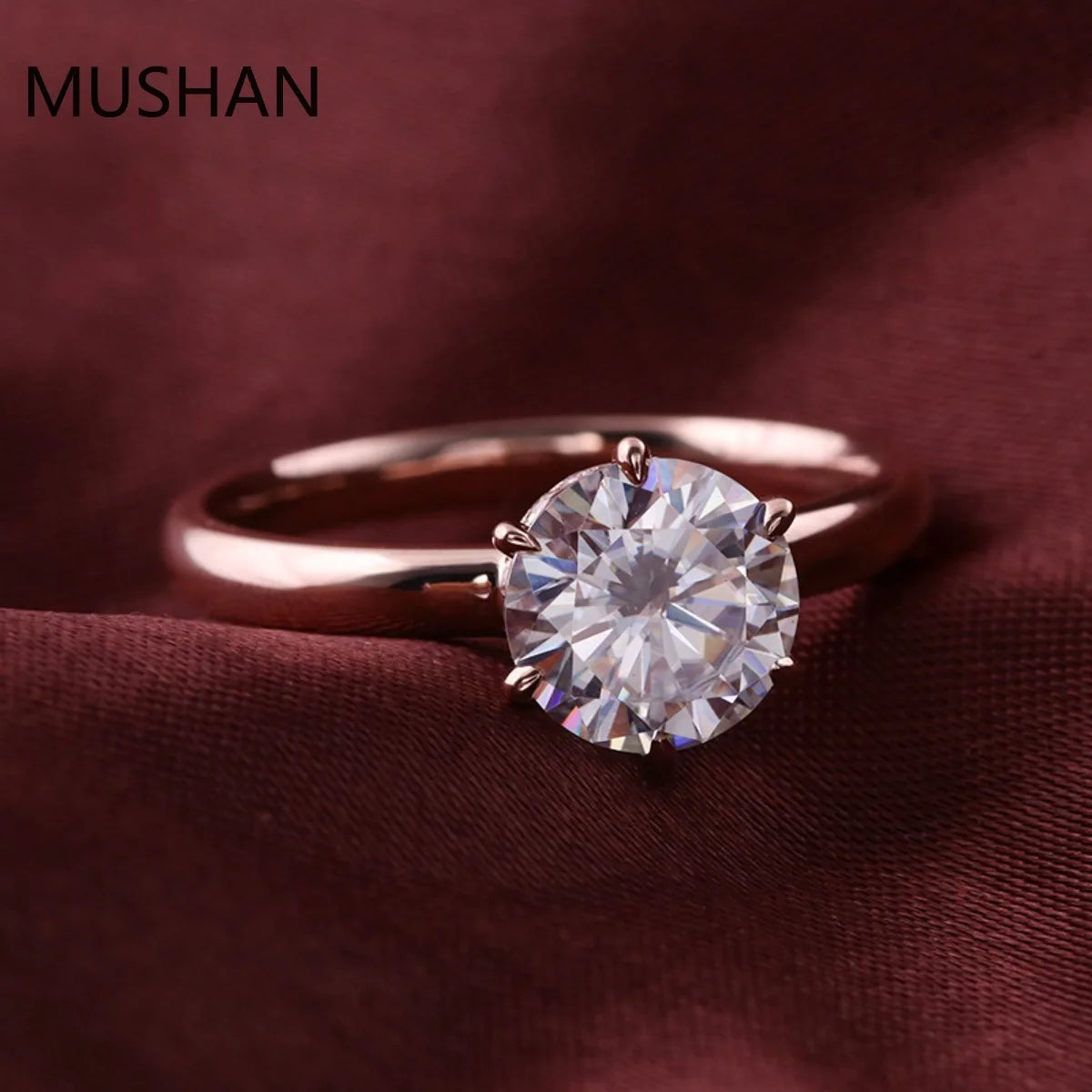 MUSHAN Luxury Custom 14K 18K Gold Rings Band Jewelry With Moissanite Diamond Lab Grown Gemstones Diamond Wedding Ring For Women
