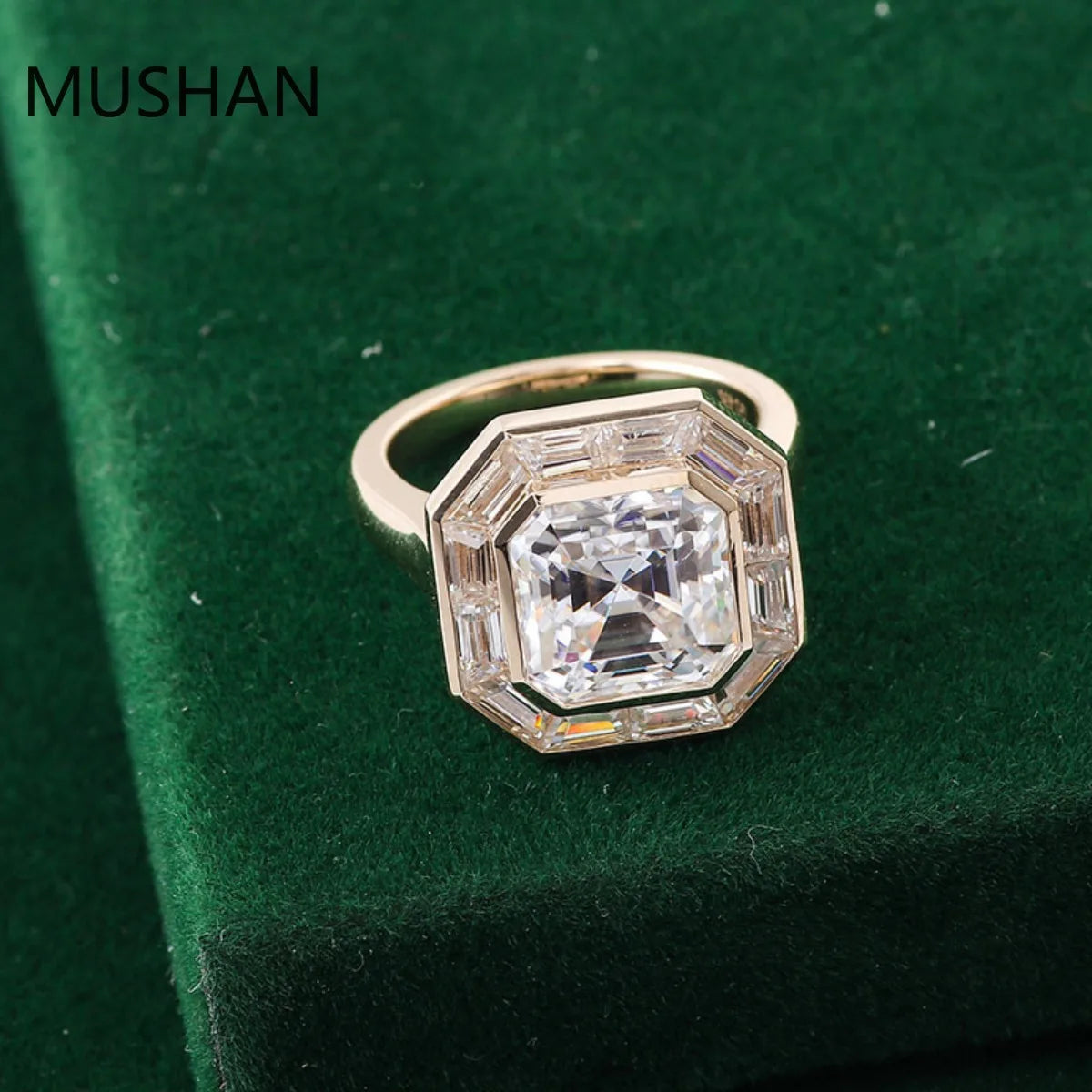 MUSHAN Luxury Custom 14K 18K Gold Rings Band Jewelry With Moissanite Diamond Lab Grown Gemstones Diamond Wedding Ring For Women