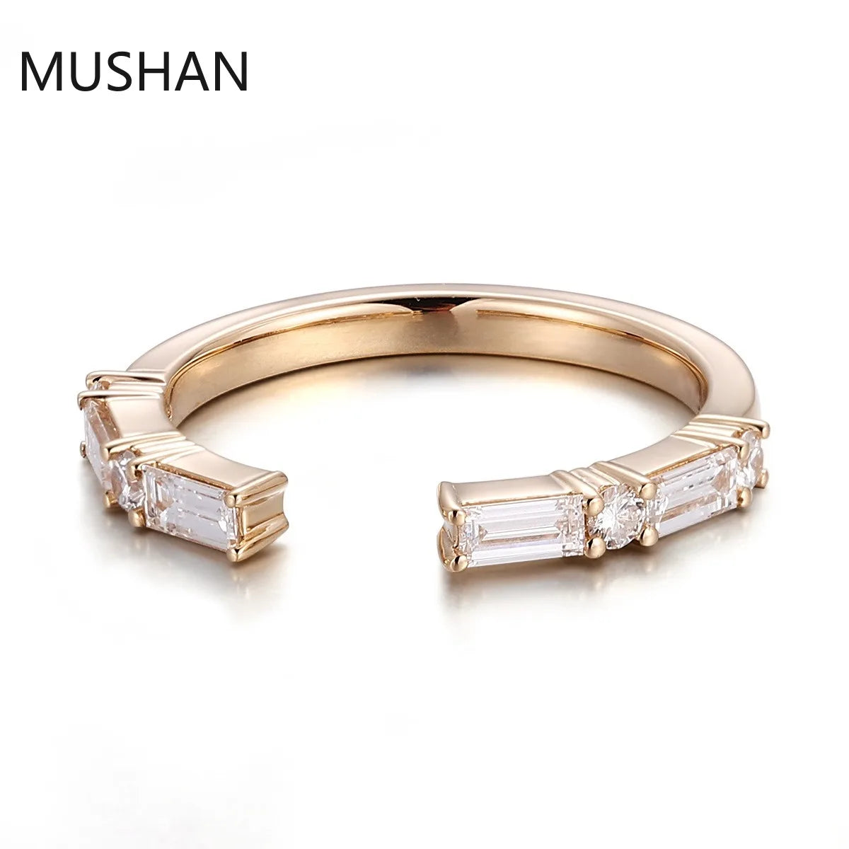 MUSHAN Luxury Custom 14K 18K Gold Rings Band Jewelry With Moissanite Diamond Lab Grown Gemstones Diamond Wedding Ring For Women