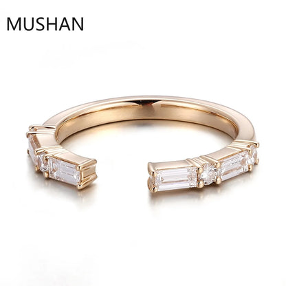 MUSHAN Luxury Custom 14K 18K Gold Rings Band Jewelry With Moissanite Diamond Lab Grown Gemstones Diamond Wedding Ring For Women