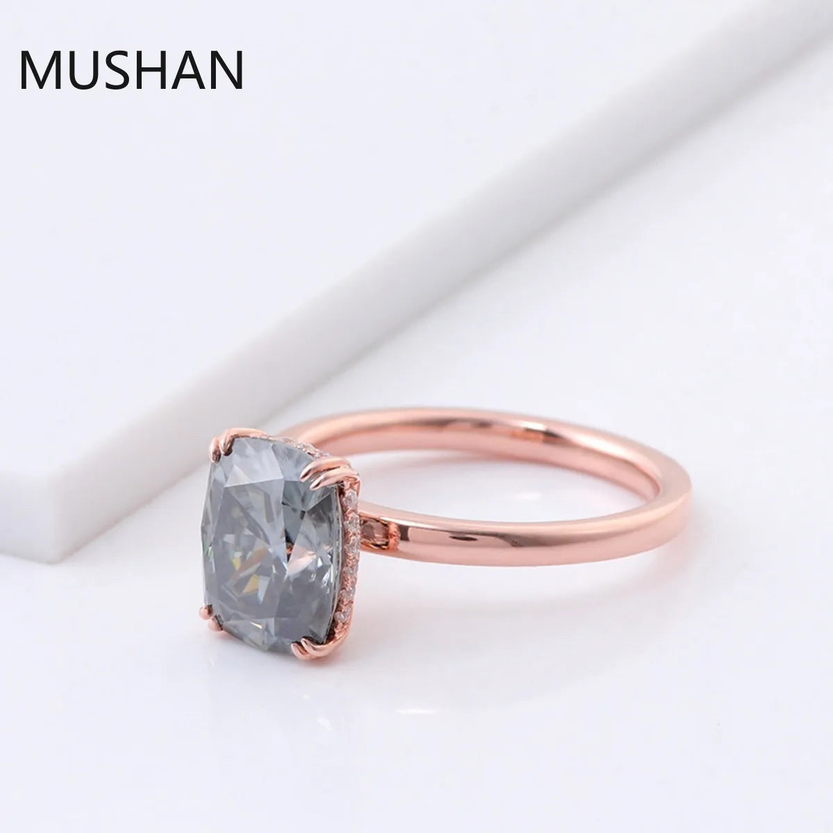 MUSHAN Luxury Custom 14K 18K Gold Rings Band Jewelry With Moissanite Diamond Lab Grown Gemstones Diamond Wedding Ring For Women