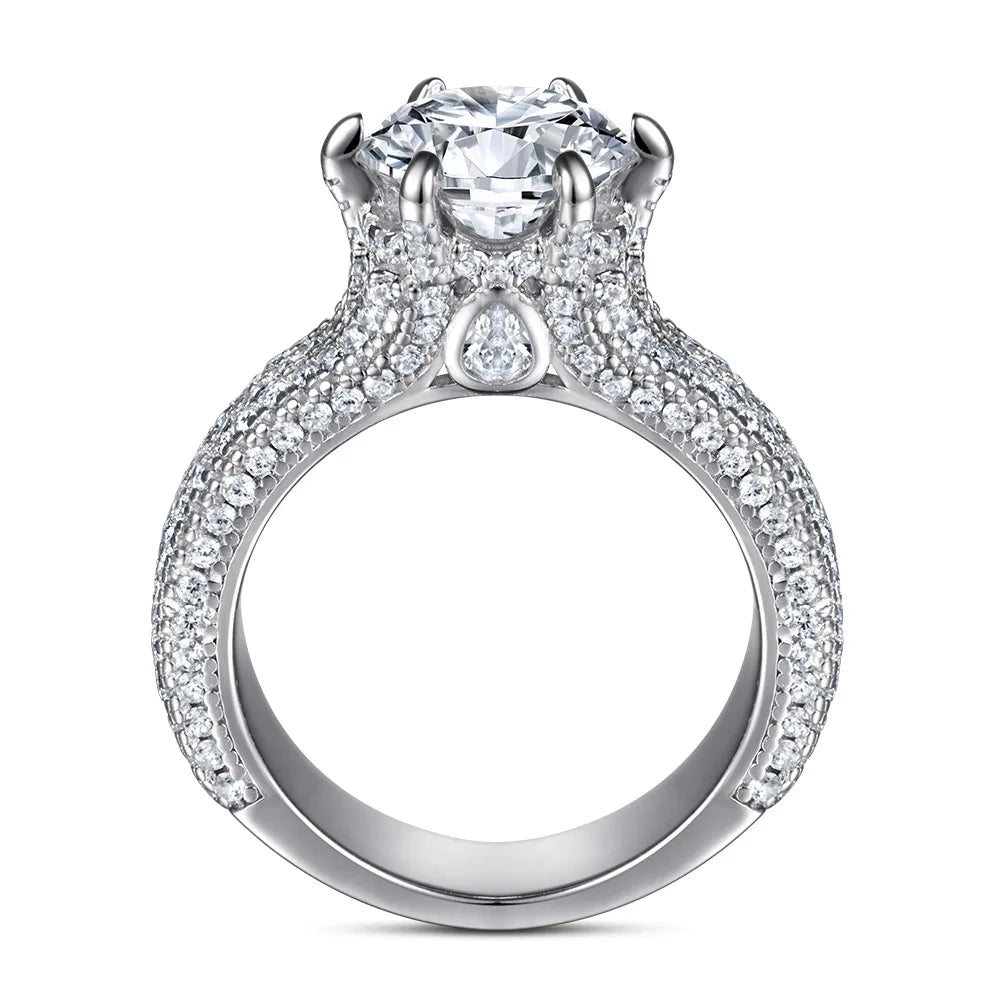 MuShan Jewelry 925 Sterling Silver Rings Bands Rings Bands Ring 7A Cubic Zirconia Birthday Engagement Anniversary  Women Gift