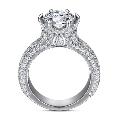 MuShan Jewelry 925 Sterling Silver Rings Bands Rings Bands Ring 7A Cubic Zirconia Birthday Engagement Anniversary  Women Gift