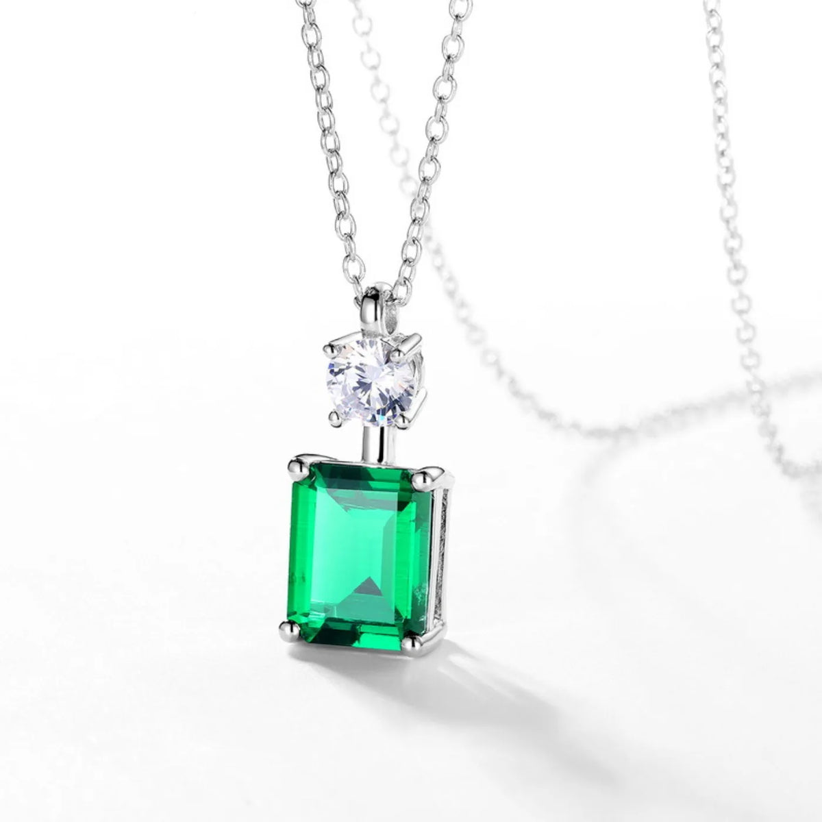 MUSHAN Luxury Jewelry 925 Sterling Silver Chain Pendant Necklace Lab Grown Emerald Ruby Gemstones Necklaces Pendants GRC Jewelry