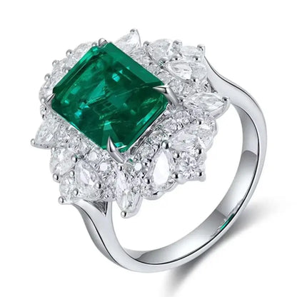 MUSHAN Custom Luxury 18k Gold Jewelry 925 Sterling Silver Ring Lab Grown Emerald Ruby Sapphire Ring Band for Women Fine Jewelry