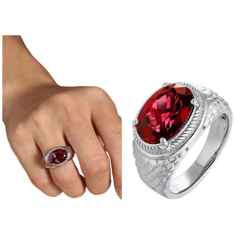 Bague MUSHAN en argent sterling 925 personnalisée pour femme, bague de fiançailles taille radiant avec émeraude rouge de laboratoire, plaquée or 18 carats, style vintage