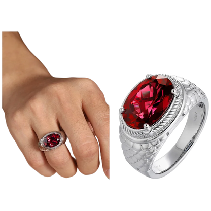 Bague MUSHAN en argent sterling 925 personnalisée pour femme, bague de fiançailles taille radiant avec émeraude rouge de laboratoire, plaquée or 18 carats, style vintage
