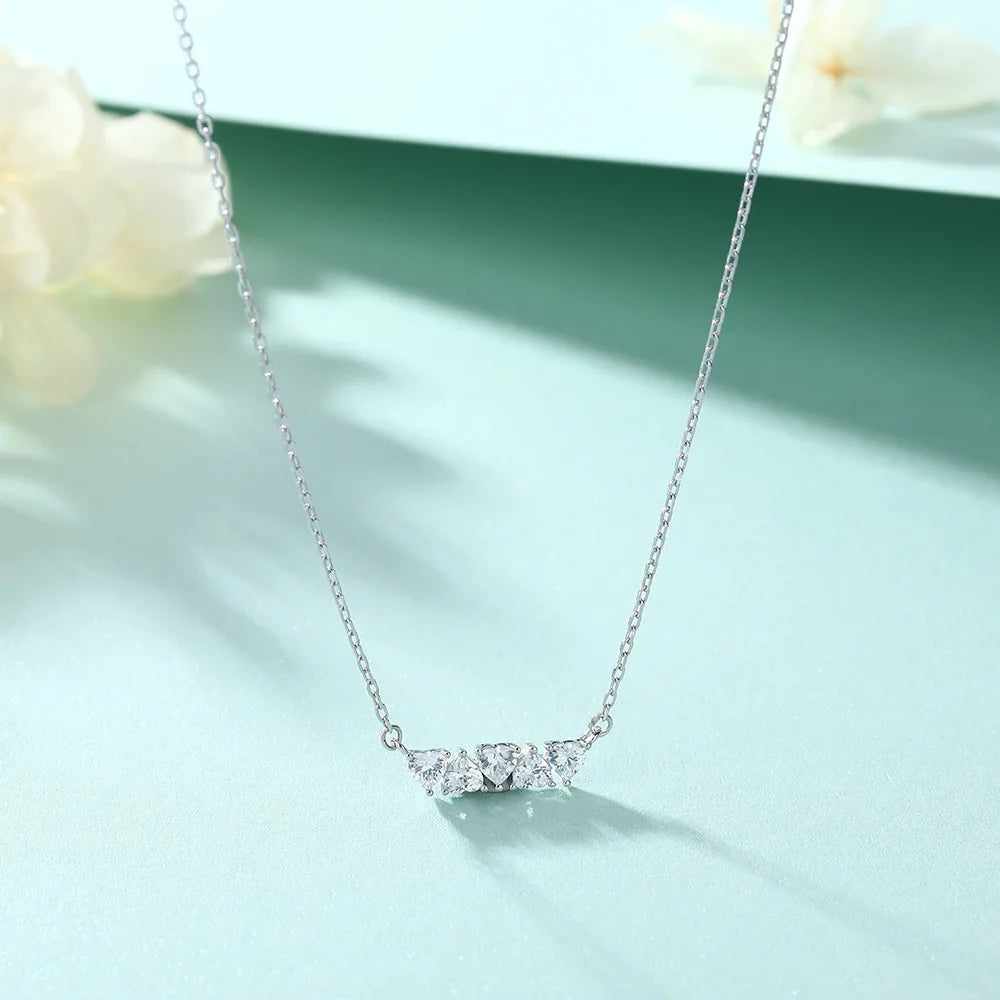 Collar tipo gargantilla de plata de ley 925 de MuShan Jewelry, cadena con diamantes HCD, regalo de aniversario, regalo del Día de la Madre, collares de joyería para mujer