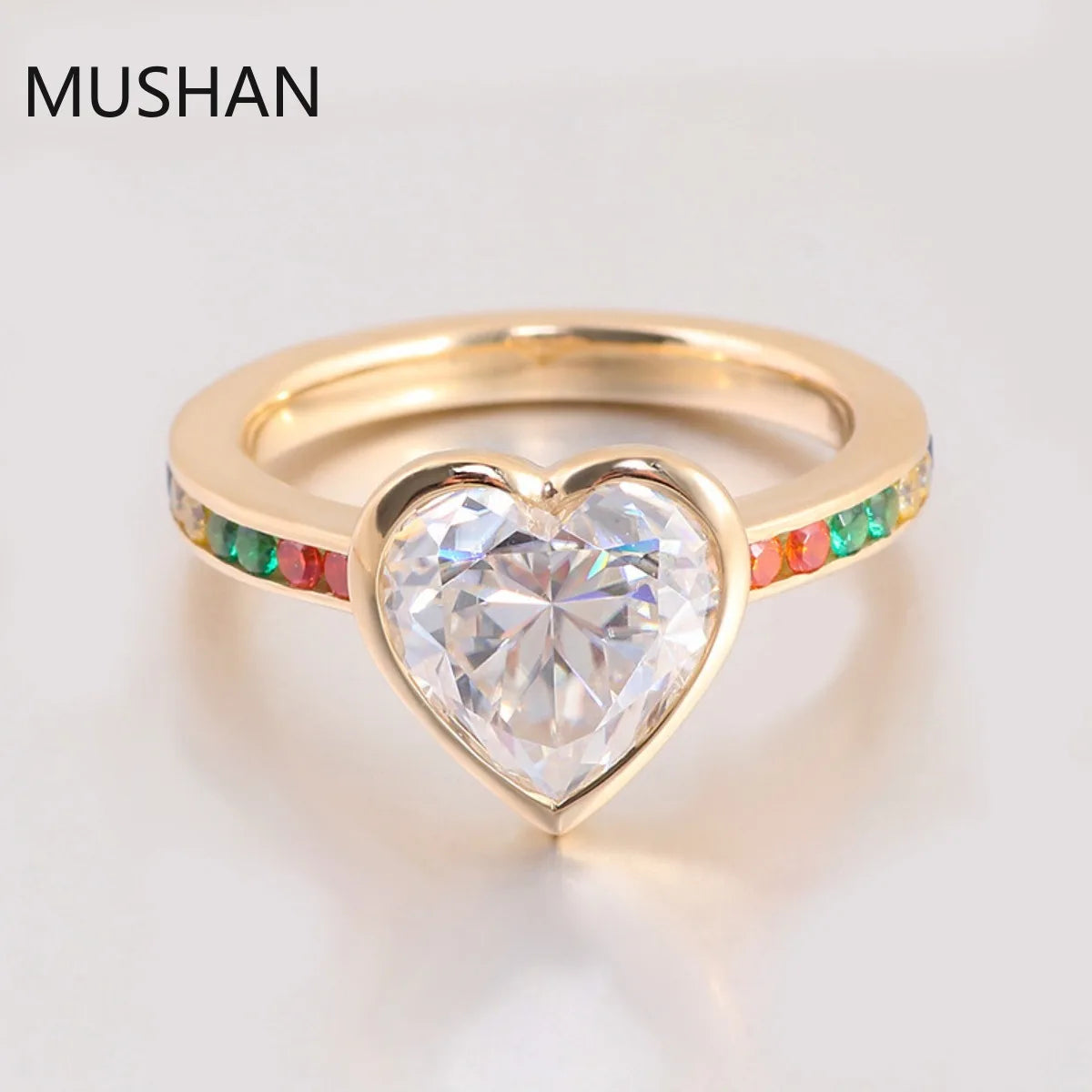 MUSHAN Luxury Custom 14K 18K Gold Rings Band Jewelry With Moissanite Diamond Lab Grown Gemstones Diamond Wedding Ring For Women