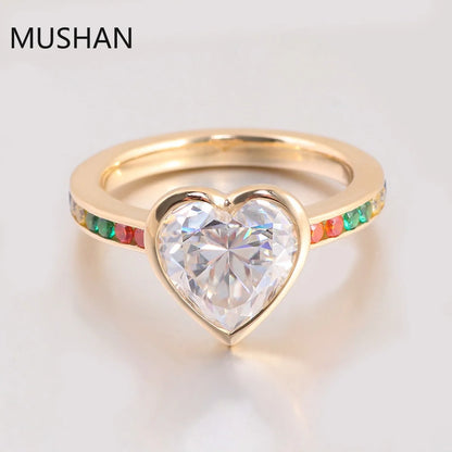 MUSHAN Luxury Custom 14K 18K Gold Rings Band Jewelry With Moissanite Diamond Lab Grown Gemstones Diamond Wedding Ring For Women