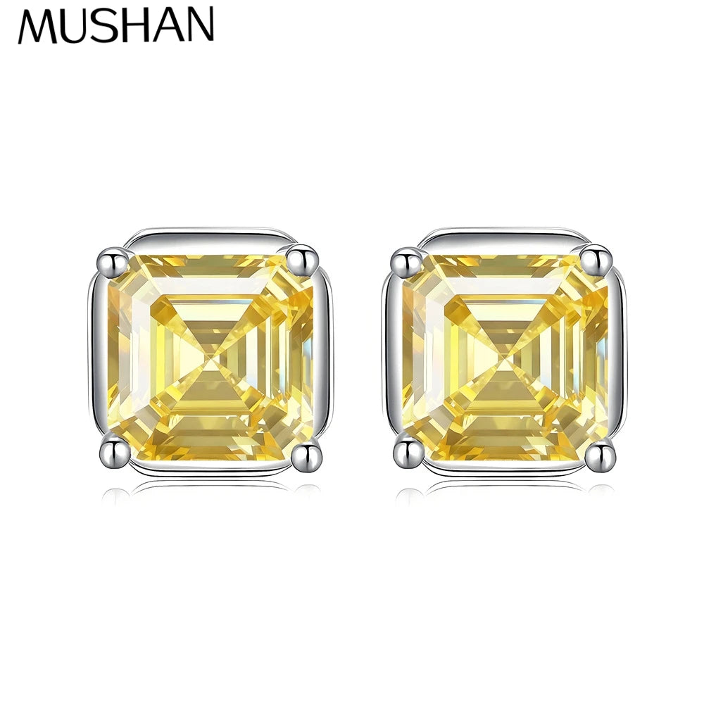 MuShan Jewelry 925 Sterling Silver Stud Earrings Dangle HCD Gemstones Valentine Gift Bachelorette Gift Women Earring Fine Jewelr