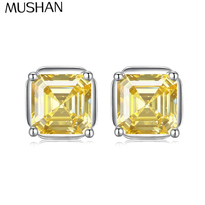 MuShan Jewelry 925 Sterling Silver Stud Earrings Dangle HCD Gemstones Valentine Gift Bachelorette Gift Women Earring Fine Jewelr