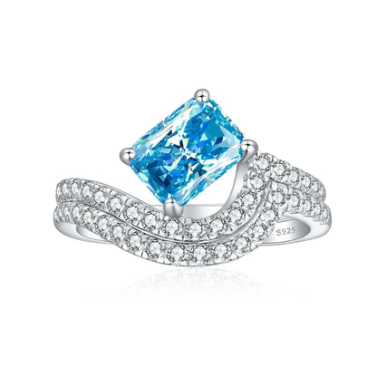 MuShan Jewelry 925 Sterling Silver Ring Wedding Band High Carbon Diamond Mother Day Gift Trendy Style Women Rings Fine Jewelry