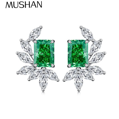 Boucles d'oreilles MuShan Jewelry en argent sterling 925, rubis de laboratoire, rondes, cadeau de luxe pour femme, plaquées or 18 carats, boucles d'oreilles anniversaire
