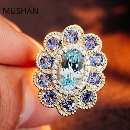 MUSHAN Luxury Custom 14K 18K Gold Rings Band Jewelry With Moissanite Diamond Lab Grown Gemstones Diamond Wedding Ring For Women