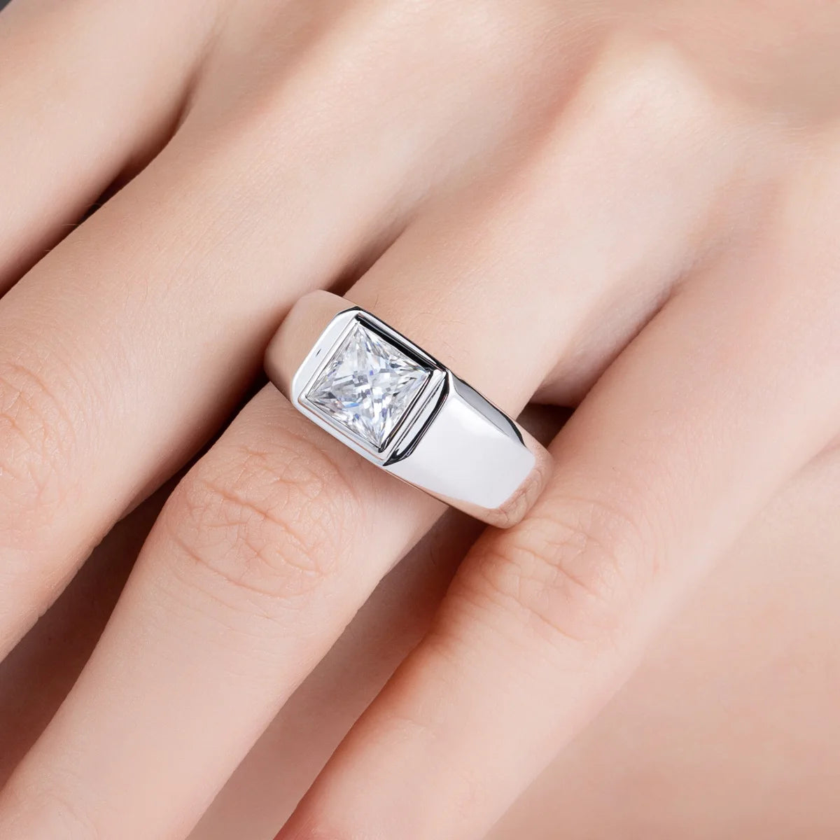 Bague de luxe MuShan en argent sterling 925 avec moissanite VVS, bague de Noël pour elle, plaqué or 18 carats, bijou raffiné breveté MST