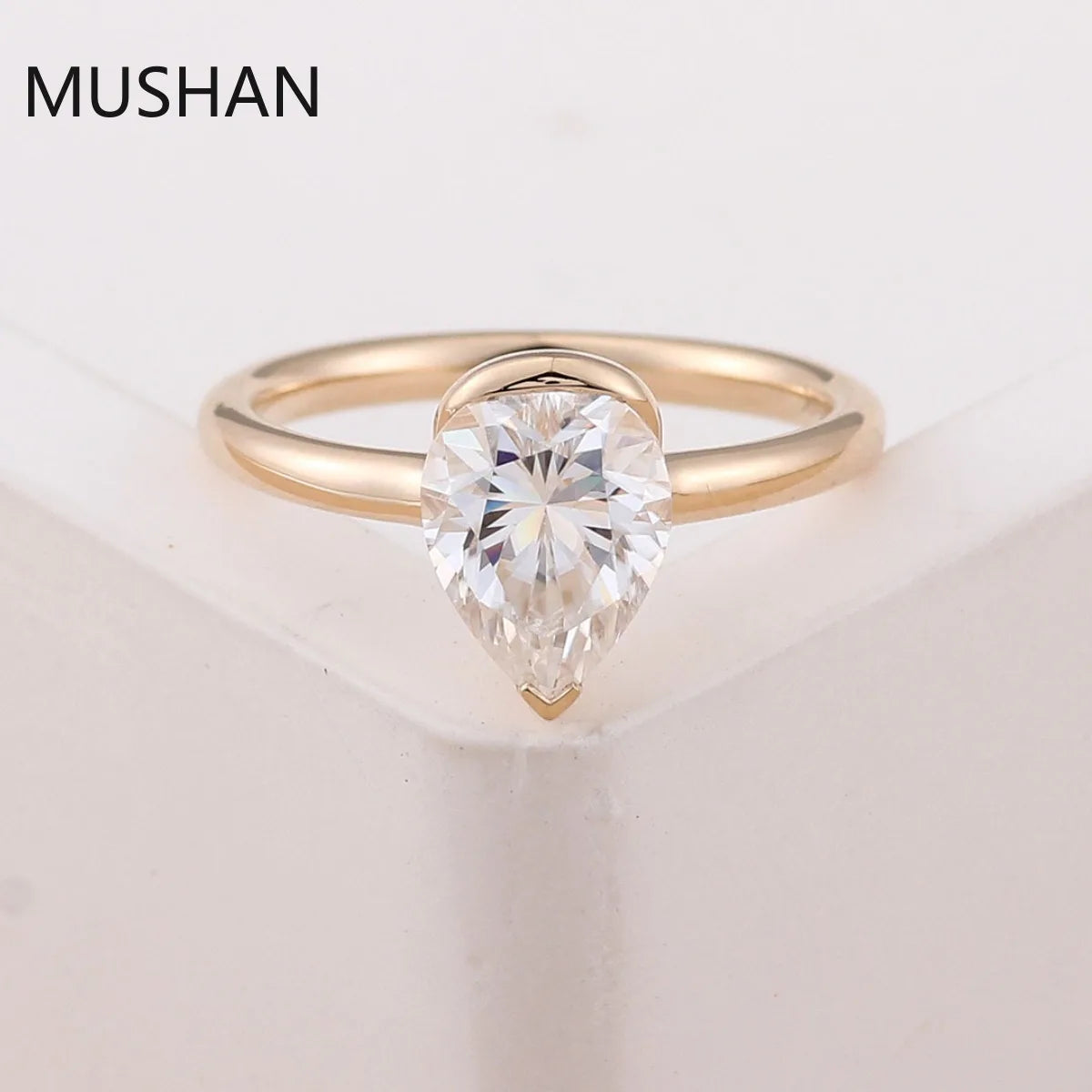MUSHAN Luxury Custom 14K 18K Gold Rings Band Jewelry With Moissanite Diamond Lab Grown Gemstones Diamond Wedding Ring For Women