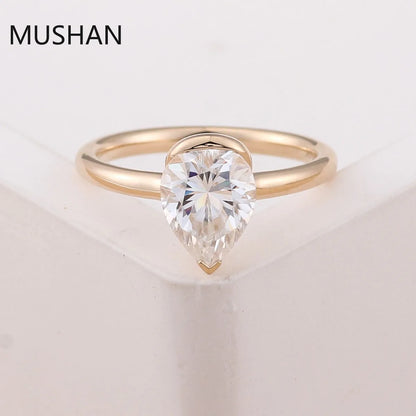 MUSHAN Luxury Custom 14K 18K Gold Rings Band Jewelry With Moissanite Diamond Lab Grown Gemstones Diamond Wedding Ring For Women