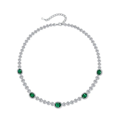 MUSHAN Luxury Jewelry 925 Sterling Silver Chain Pendant Necklace Lab Grown Emerald Ruby Gemstones Necklaces Pendants GRC Jewelry