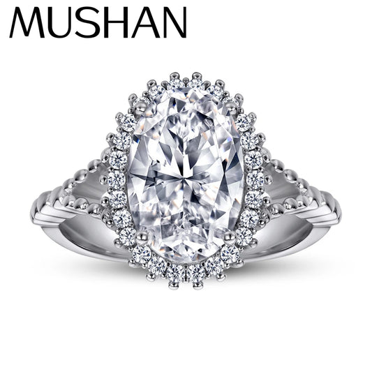 Anillo de compromiso MuShan Jewelry de plata de ley 925, banda con circonita cúbica 7A, anillo de aniversario moderno, regalo para mujer