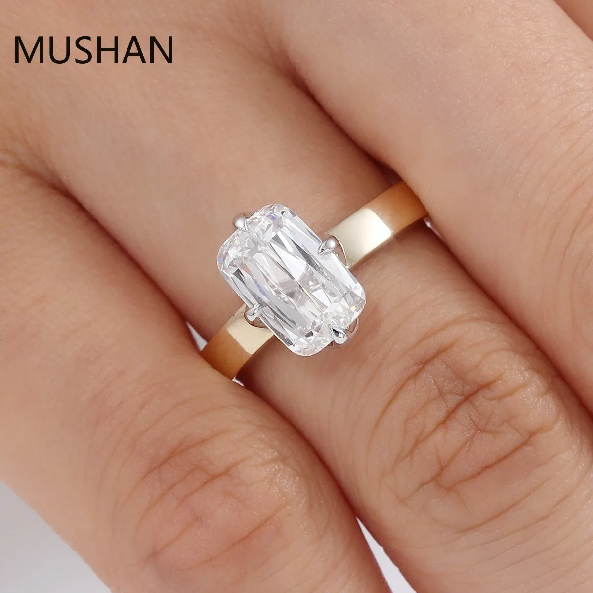 MUSHAN Luxury Custom 14K 18K Gold Rings Band Jewelry With Moissanite Diamond Lab Grown Gemstones Diamond Wedding Ring For Women
