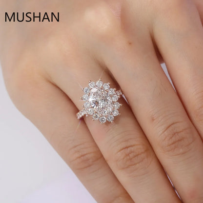 MUSHAN Luxury Custom 14K 18K Gold Rings Band Jewelry With Moissanite Diamond Lab Grown Gemstones Diamond Wedding Ring For Women
