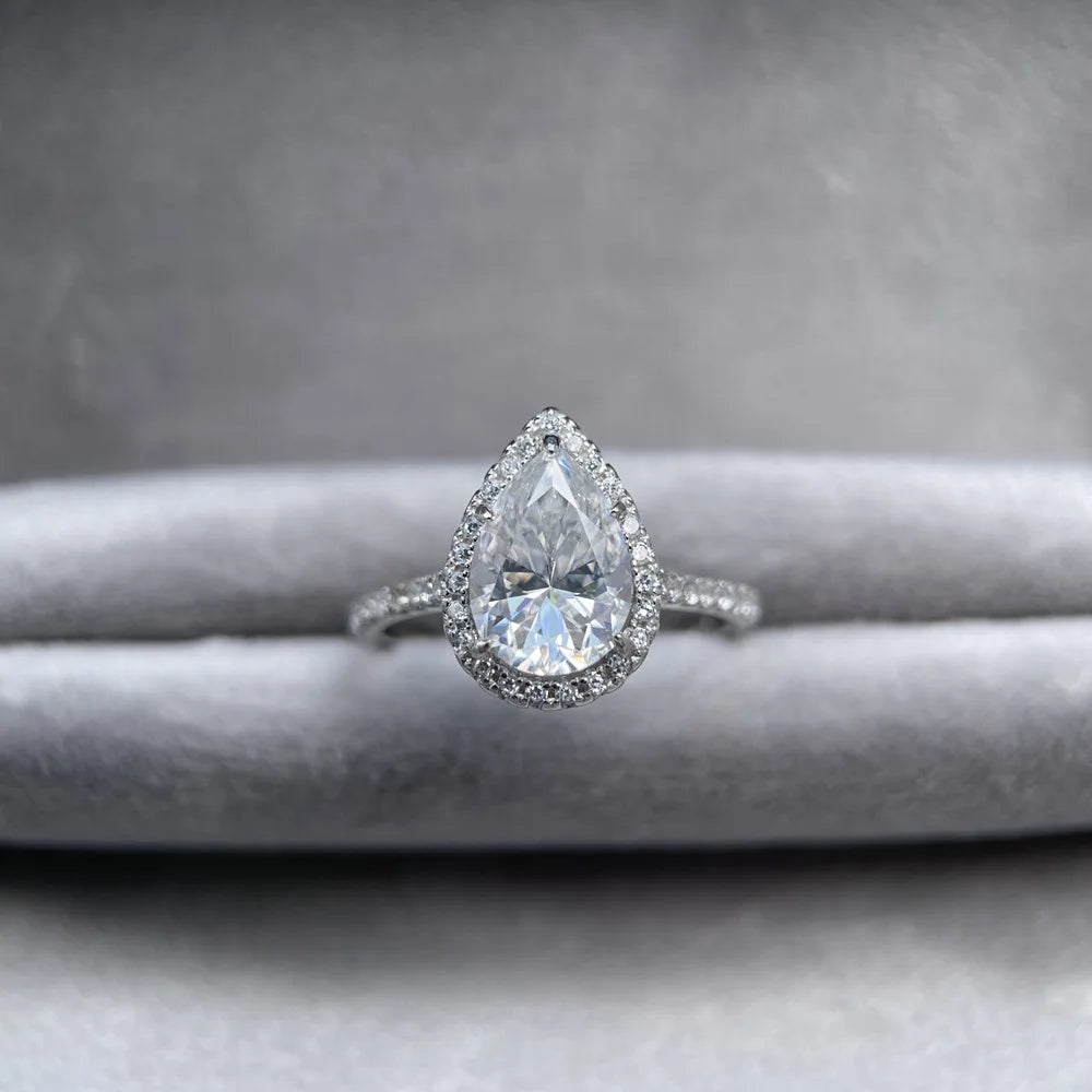 MUSHAN Luxury Jewelry  925 Sterling Silver Ring D Color Moissanite Anniversary Ring for Ladies 18K Gold Plated MST Patent Rings