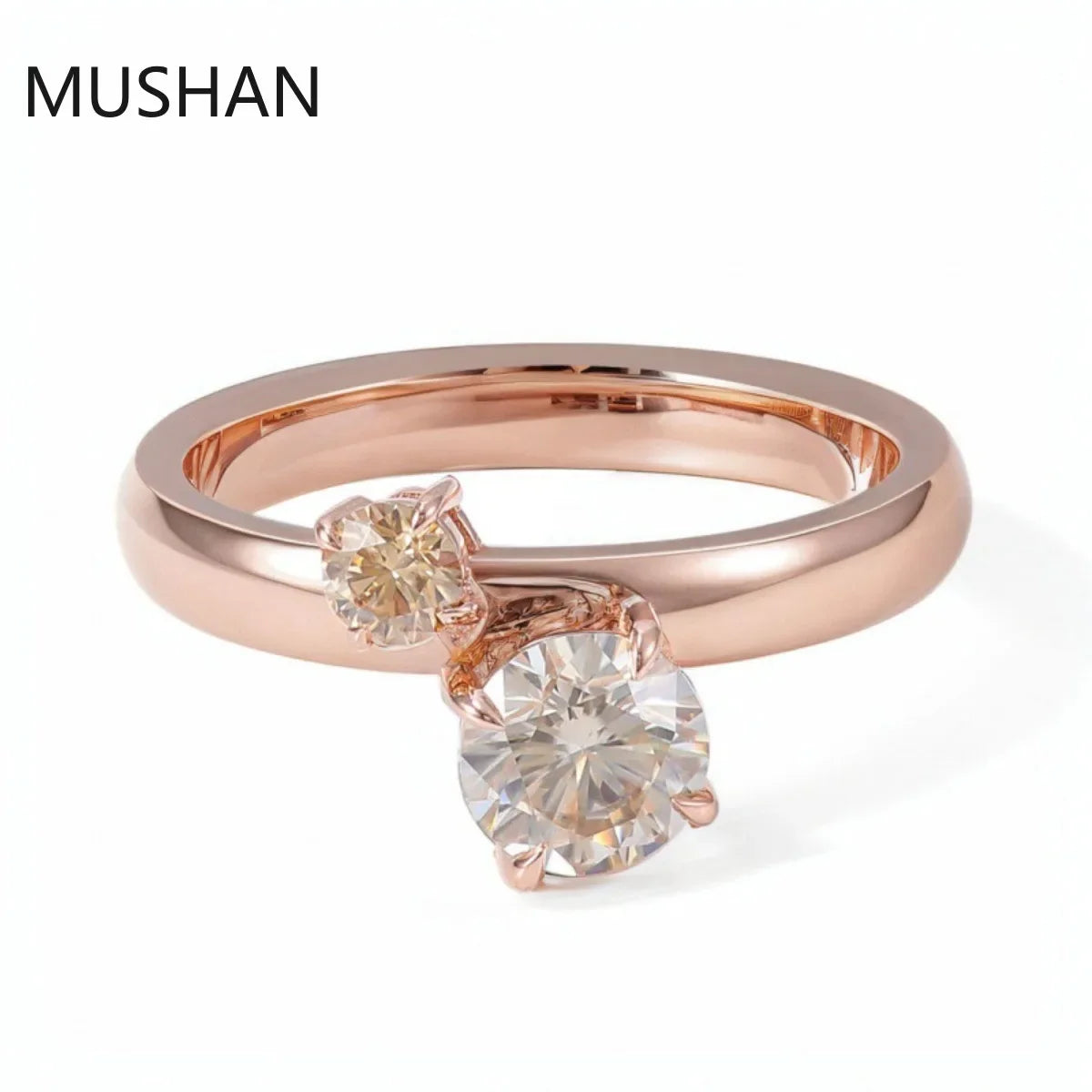 MUSHAN Luxury Custom 14K 18K Gold Rings Band Jewelry With Moissanite Diamond Lab Grown Gemstones Diamond Wedding Ring For Women
