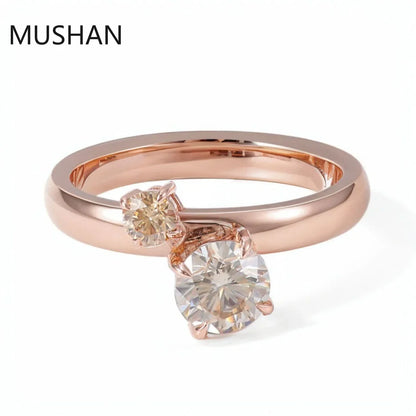 MUSHAN Luxury Custom 14K 18K Gold Rings Band Jewelry With Moissanite Diamond Lab Grown Gemstones Diamond Wedding Ring For Women
